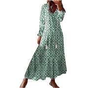Ventes Flash Robe Longue Femme Ete Fluide Robes de Plage Été Bohème Robe Fleurie Femme Chic et Elegant d'Été A-Line Décontractée Imprimé Floral Maxi Robes Casual Respirant Boho Dress de Vacances