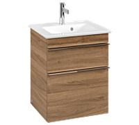 Venticello Villeroy und Boch vasque A92201RH 46,6x59x42,5cm, poignée chromée, chêne Kansas
