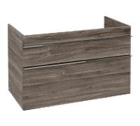 Venticello Villeroy und Boch vasque A92601RK 95,3x59x50,2cm, vasque au milieu, poignée chromée, chêne pierre