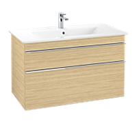 Venticello Villeroy und Boch vasque A92601VJ 95,3 x 59 x 50,2 cm, vasque au milieu, poignée chrome, chêne nordique