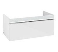 Venticello Villeroy und Boch vasque A93501RE 95,3 x 42 x 50,2 cm, poignée chrome, verre Glossy White