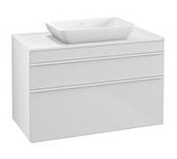 Venticello Villeroy und Boch vasque A94102RE 95,7 x 60,6 x 50,2 cm, centre de vanité, poignée blanche, verre Glossy White