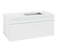 Venticello Villeroy und Boch vasque A94802RE 95,7 x 43,6 x 50,2 cm, lavabo à droite, poignée blanche, verre Glossy White