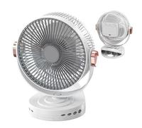 Ventilador De Sobremesa Con Pinza - Ventilador De Escritorio - 20 cm USB Rechargeable Velocidad Silencioso Luz Nocturna Colgable Para Viajes Tienda Casa Coche Carrito Dormitorio