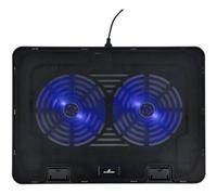 Bluestork Support ventilé NB-COOLER-ONE – 2 ventilateurs, concentrateur USB 2 ports – 17 pouces Noir