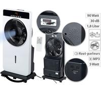 Ventilateur Ø 30 cm avec fonctions vaporisation, anti-insectes & lecteur MP3 -