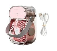 Ventilateur , 3 vitesses, rechargeable, petit ventilateur de refroidissement portable silencieux avec poignée, dispositif de brumisation d'air personnel pour la maison, le bureau, l'école