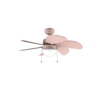 Ventilateur 50W 92 cm Lampe intégrée 3 vitesses 6 pales Eté/Hiver Jaune