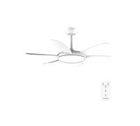 Ventilateur 55W DC 132cm 6 pales - 6 vitesses - Lampe LED 32W - Télécommande - Minuteur 8h - Eté/Hiver - Marron