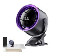 Ventilateur à clip - 100 vitesses USB rechargeable silencieux pour voiture avec affichage LED | Fournitures automobiles pour bureau, cuisine, dortoir, camping, tracteur, camion, van, camping-car