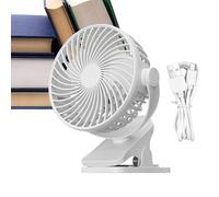 Ventilateur à clip pour lit, petit ventilateur à clip, ventilateur de table, ventilateur de poussette avec charge USB, mini ventilateur | Poussette multifonction rechargeable de confort, RE