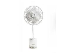 Ventilateur à clip, rechargeable 3600 mAh, rotation à 720°, 4 vitesses, à suspendre ou à poser, refroidissement portable pour bureau et maison (13 cm)