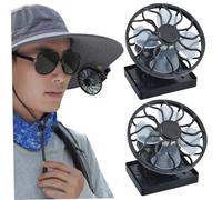 Ventilateur à clipser, ventilateur à clipser pour capuchon 2 pièces portable 4 palettes 2 V 0, W rond énergie solaire polyvalent pour les activités de plein air pour un usage quotidien la maison