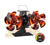 Ventilateur à Double Brûleur à Bûches - 10 Lames Silencieux Pour Poêle à Bois et Cheminée - Efficacité Accrue