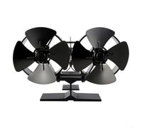 Ventilateur à double moteur pour poêle à bois, brûleur à bûches avec 8 lames, circulateur de chaleur silencieux alimenté par thermoélectrique pour améliorer l'efficacité du poêle
