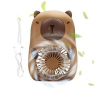 Ventilateur à lanière | Ventilateur Capybara électrique portatif | Refroidisseur à vent à 3 vitesses pour aliments de bureau, matériel de refroidissement à l'air, appareil de refroidissement personnel