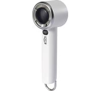 Ventilateur à main 5 W blanc affichage LED, fonctionnement sur piles possible