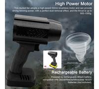 Ventilateur à main à turbine 50mm avec moteur sans balais 1000g de poussée Lave-voiture Souffleur de poussière haute puissance Outil de nettoyage de clavier Compatible avec les batteries Makita 18V 20
