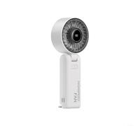 Ventilateur à main avec écran intelligent, 100 niveaux réglables, puissance du vent turbo 9 m/s, 6 vitesses, rechargeable par USB, réglable à 90 °, portable pour voyage, bureau, camping, noir (blanc)