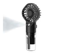 Ventilateur à main - Humidificateur de brume de voyage, mini ventilateur rechargeable, appareil d'air réglable à 4 vitesses, longue autonomie de batterie pour utilisation intérieure ou extérieure