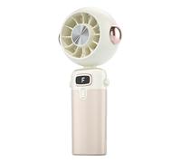 Ventilateur à main - Mini portatif pliable | Rafraîchisseur nomade rechargeable USB | 4 vitesses, écran numérique, pour bureau, été, extérieur, voyage, plage, camping, voiture, bébé