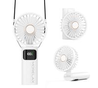 Ventilateur à Main, Mini Ventilateur Portatif, 5200mAh Rechargeable, Petit Ventilateurs de Poche Avec 6 Vitesses, 180° Ventileur USB Pliable pour la Maison, le Bureau, l'Ecole, l'Extérieur, Blanc