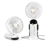 Ventilateur à Main, Mini Ventilateurs Portatif, 4000mAh Rechargeable, Petit Ventilateur de Poche Avec 6 Vitesses, 90° Ventilateur USB Pliable pour la Maison, le Bureau, l'Ecole, l'Extérieur, Blanc