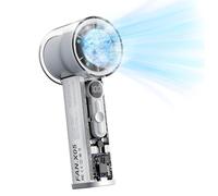 Ventilateur a Main Turbo Portable avec Plaque de Refroidissement, Mini Ventilateur de Voyage Puissant 14000TR/M USB Rechargeable, Vitesse Réglable 1-100,Climatiseur Poche Cadeau pour Femme Plage,Blanc