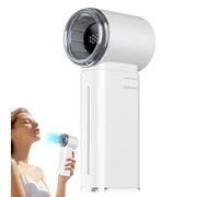 Ventilateur à main Turbo - Portable et réglable - Petit ventilateur personnel rechargeable - Outil de refroidissement avec affichage numérique, pulvérisation de brume pour homme et femme