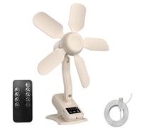 Ventilateur à pince télécommandé, 3 Modes de vent, minuterie de 6 heures, alimenté par USB, pour postes de travail, bureaux, décoration, fixation du ventilateur avec télécommande