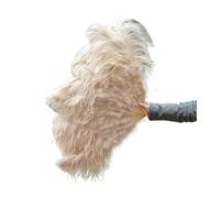 Ventilateur à Plumes 90CM Éventails en Plumes colorées 13 éventails pliants à Main en os for Carnaval fête de Mariage scène Danse Accessoires décor Pluma Craft(Brown,Right Fan 1PCS)
