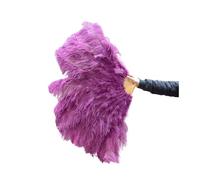 Ventilateur à Plumes 90CM Éventails en Plumes colorées 13 éventails pliants à Main en os for Carnaval fête de Mariage scène Danse Accessoires décor Pluma Craft(44 Reddish Purple,Left and Right 1pair)