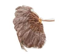 Ventilateur à Plumes 90CM Éventails en Plumes colorées 13 éventails pliants à Main en os for Carnaval fête de Mariage scène Danse Accessoires décor Pluma Craft(Coffee,Right Fan 1PCS)