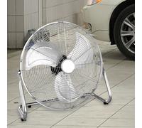 Ventilateur à Poser de Plancher Chrome Réglable 3 Niveaux Aluminium
