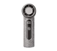Ventilateur à turbine à main entièrement en strass - Ventilateur portable de à plusieurs vitesses incrusté de cristaux | Affichage numérique et outil de refroidissement rechargeable par USB |