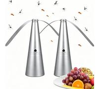 Ventilateur Anti-Mouches for Table, Paquet de 2 répulsifs Anti-Insectes | Contrôle des mouches intérieures et extérieures avec flux d'air apaisant, conception compacte for les barbecues