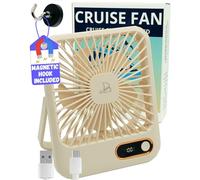 Ventilateur approuvé pour bateau de croisière - Batterie longue durée de 4000 mAh - Crochet magnétique pour accrocher, ventilateur de voyage rechargeable pour cabine de bateau de croisière approuvé -