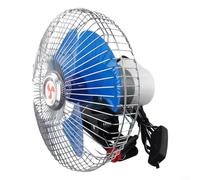 Ventilateur automobile avec couvercle en maille métallique et flux d'air réglable pour modèles 12 V/24 V (8" 12 V)