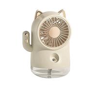 Ventilateur avec brume, ventilateur de refroidissement portable avec brumisateur pour la maison, les voyages à l'extérieur, humidificateur d'air en forme de chat silencieux, ventilateur de