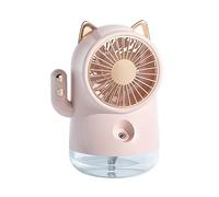Ventilateur avec brume, ventilateur de refroidissement portable avec brumisateur pour la maison, les voyages à l'extérieur, humidificateur d'air en forme de chat silencieux, ventilateur de