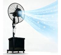 Ventilateur avec Eau et Brumisateur 42L, 3 Vitesses, Tige Télescopique 160-200 cm, Oscillation 90° Large Angle, Roulettes Silencieuses, Ventilateur sur Pied Rafraîchisseur d'air pour Bureau(Ø71cm)