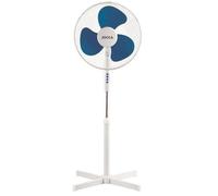 VENTILATEUR AVEC PIED BLEU ET BLANC.