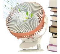 Ventilateur Avec Pince | Ventilateur Portable de Refroidissement avec Clip,Rafraîchisseur d'Air Silencieux avec Veilleuse Rechargeable 5 Vitesses pour Bureau Camping Bureau Poussette Dortoir