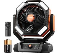 Ventilateur, batterie 40000mAh, télécommande, orange