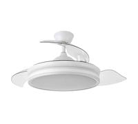 Ventilateur blanc avec lames de chute bayomo LED, avec moteur DC FABRILAMP