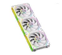 Ventilateur Bloc PWM ARGB 4 Broches 12CM 12V Grand Volume D'air 56.62cfm 800-1800RPM Accessoires Montage PC(Wit,3PCS)