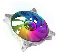 Mars Gaming MF-3D Blanc, Ventilateur ARGB 360° 12cm, Miroir Infinity 3D, Système Anti-Vibration, Ultra-Silencieux, Compatibilité Totale