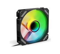 Ventilateur Boitier PC Sharkoon SHARK Mirror RGB PWM REVERSE 120mm, 500-1500 RPM, 99.52 m³/h, 1.23 mmH2O, FDB, 4-Pin, Noir