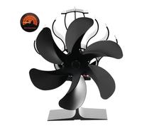 Ventilateur Brûleur Bûches Mini Poêle Ventilateur Alimenté par La Chaleur Cheminée Bûche Bois Brûleur Eco Silencieux 6 Pales Maison Hiver Chaud Distribution De(C)