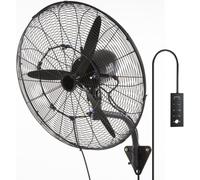 Ventilateur brumisateur 61,6 cm - Ventilateur oscillant étanche - 3 vitesses - 7000 CFM - Ventilateur commercial et privé pour entrepôts, serres et ateliers
